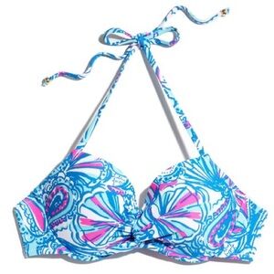 Lilly Pulitzer Target Collection Bikini Top Halter My Fans Shells Size Medium